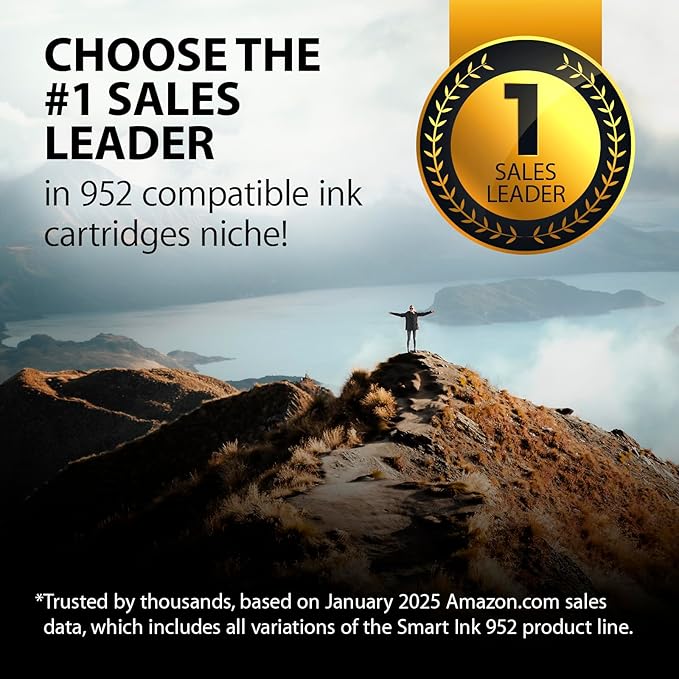 Smart Ink Compatible Ink Cartridges Replacement for HP 952XL HP 952 XL (2 Black Combo Pack) to use with HP Printer OfficeJet Pro 8710 7740 8720 8715 8210 7720 8740 8725 8700 OfficeJet 8702