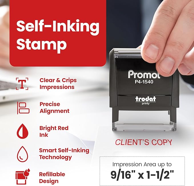 Promot Client's Copy - Self Inking Rubber Stamp - Ink Stamps
