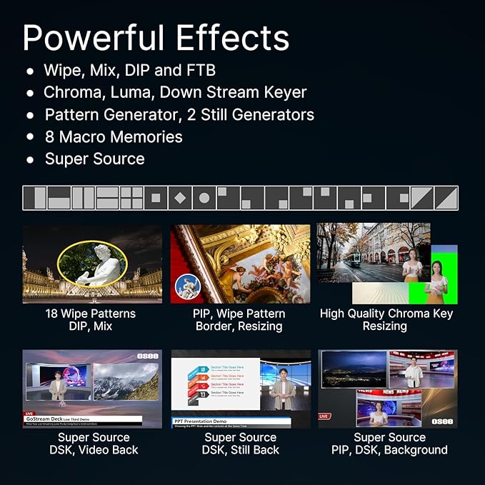 osee GoStream Deck HDMI Pro Live Streaming Multi Camera Video Mixer Switcher with NDI Updatable
