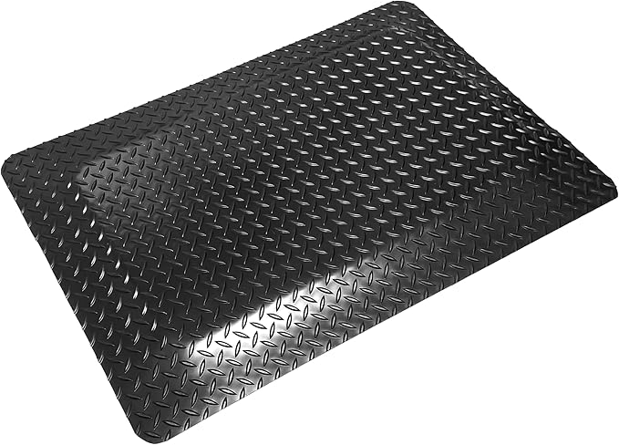 Rhino Mats, American Classic Diamond Anti-Fatigue Mats, Industrial Ergonomic Comfort Standing Mat for Work, Home, Garage, Office, Kitchen or Anywhere (Black 9/16" Thick, 2 FT. x 20 FT.)