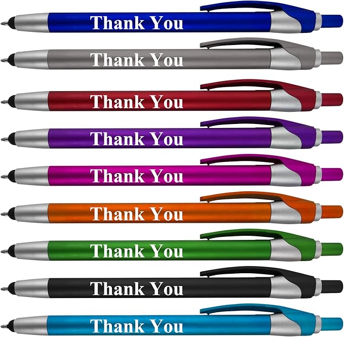 Personalized with Your Custom Logo or Text Pens-Pack of 300- for Marketing, Parties, and Events, 2 in 1 Capacitive Stylus & Ballpoint Pen Compatible with Touchscreen Devices, Black Ink, Blue Pens