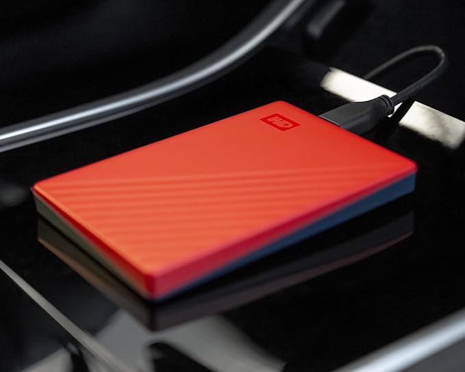 WD 6TB My Passport, Portable External Hard Drive, Red, Backup Software with Defense Against ransomware, and Password Protection, USB 3.1/USB 3.0 Compatible - WDBR9S0060BRD-WESN
