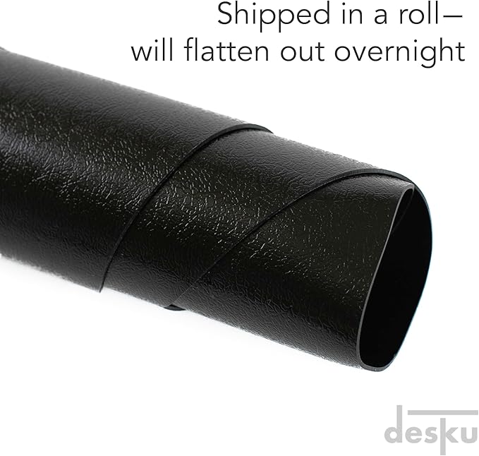 DESKU Flower Power Desk Chair Mat – Heavy-Duty PVC Mats for Hard Floor Protection, Black, 48 x 49 Inches, Made in The USA