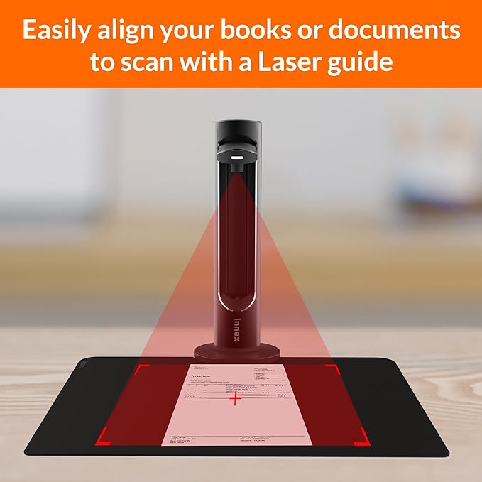 Innex DS200 Professional USB Book Scanner, 26MP, A3 Document scan, 120+ Language OCR, Auto-Flatten & Deskew, Finger Removal, Built-in Mic and LED lamp, Hand Button & Foot Pedal, for Windows/MacOS