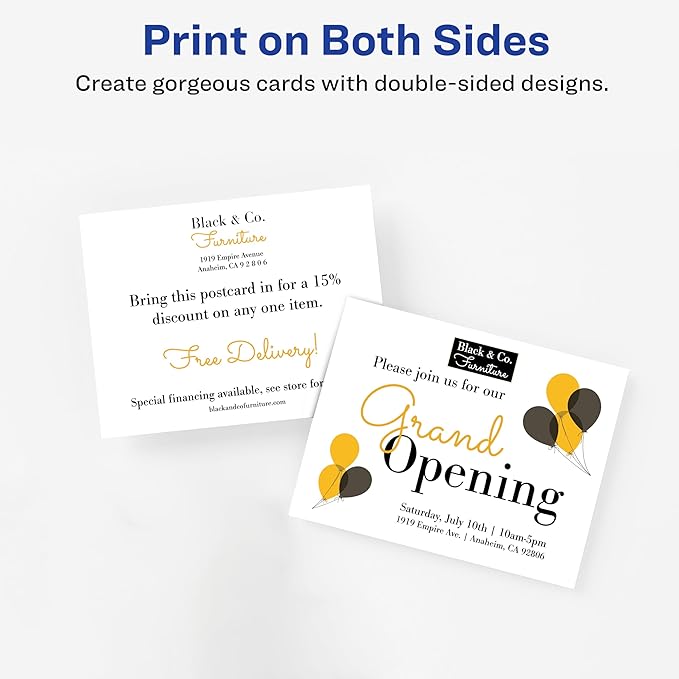 Avery Printable Postcards, 4.25" x 5.5", Textured White, 120 Blank Postcards for Inkjet and Laser Printers (3380)