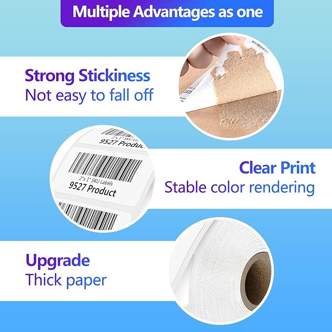 9527 Product 2" x 1" Sticker Labels Direct Thermal Labels 1000 Labels Per Roll