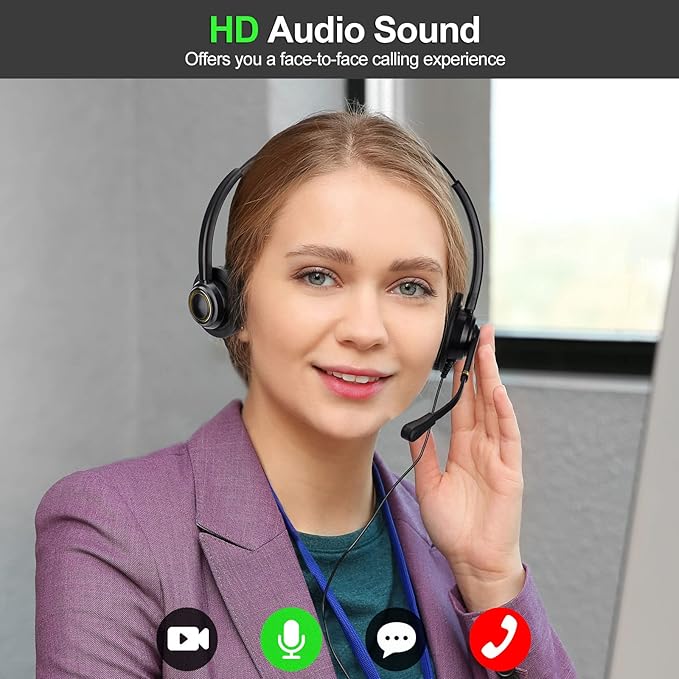 Cisco Phone Headset Corded RJ9 Telephone Headset with Noise Cancelling Mic Compatible with Cisco CP-7821 7841 7942G 7931G 7940 7941G 7945G 7960 7961G 7962G 7965G 7975G 8841 8861 9951 9971 etc