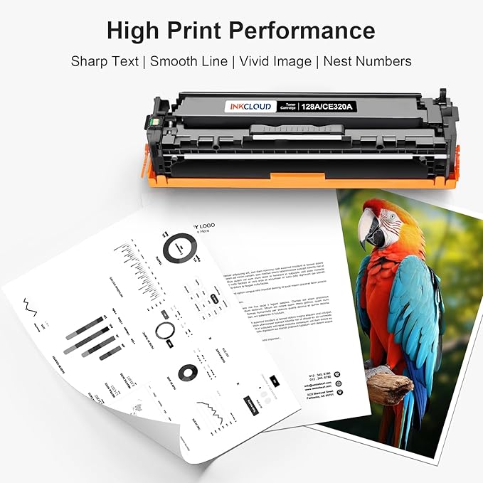 128A Toner Cartridges High Yield Compatible Replacement for HP 128A CE320A CE321A CE322A CE323A for HP Pro CM1415fn CM1415fnw CP1525n CP1525nw Printer (Black Cyan Yellow Magenta, 4-Pack)