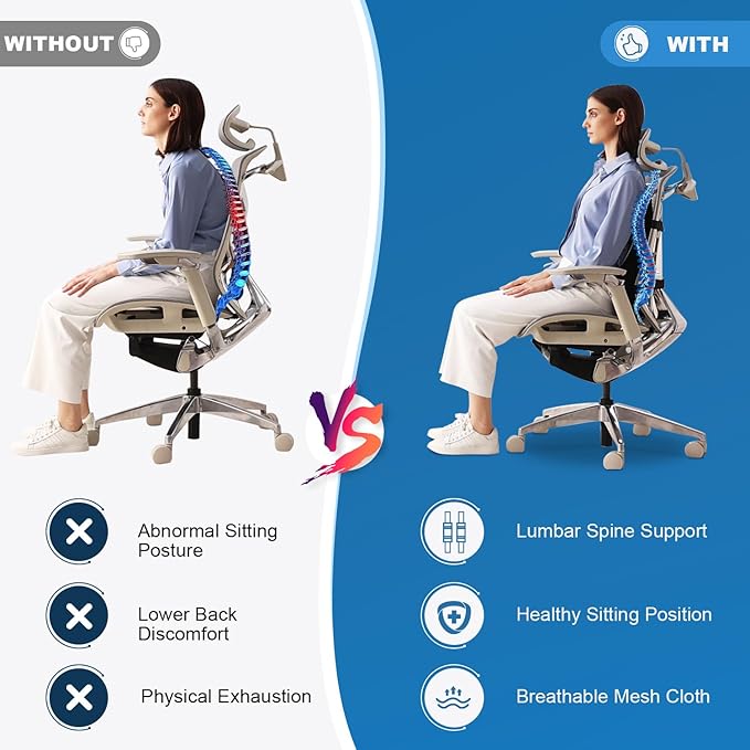 Lumbar Support Pillow for Office Chair Car, Gaming Chair Lower Back Pain Relief Memory Foam Cushion with Greeting Card,3D Mesh Cover Ergonomic Orthopedic Back Rest,Happy Birthday Gift Box for Women