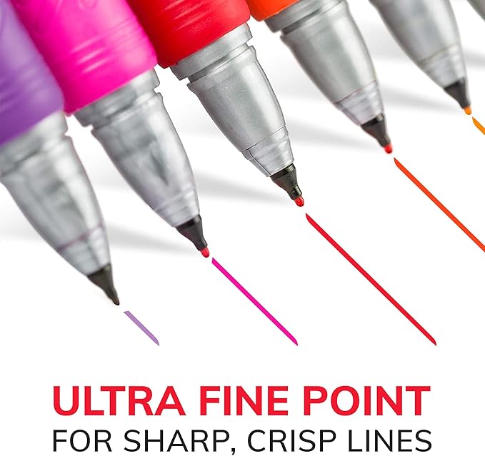BIC Intensity Blue Permanent Markers, Ultra Fine Point, 12-Count Pack of Blue Markers With Non-Slip Grip for Comfort and Control