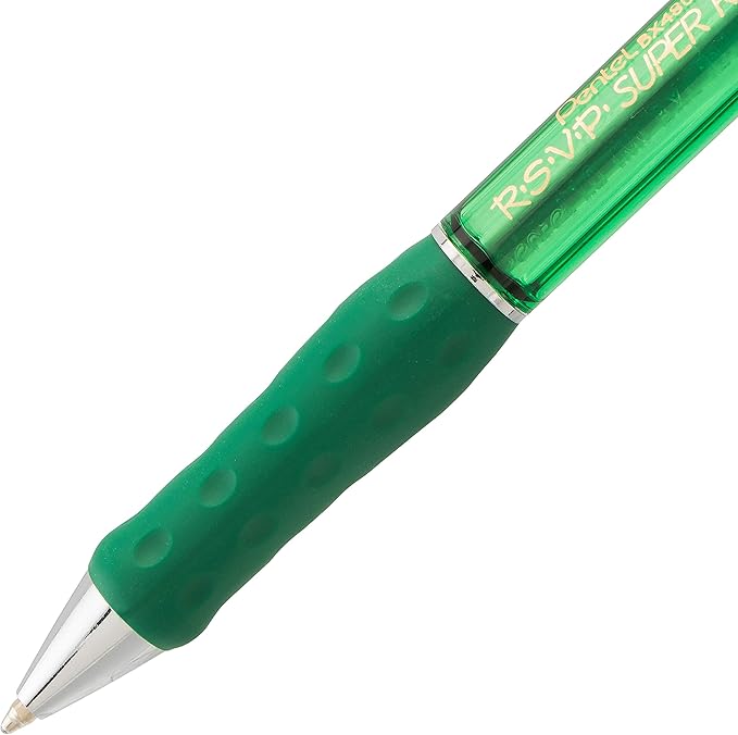 Pentel RSVP Super RT Ballpoint Pen, (1.0mm) Medium Line, Assorted Ink (DPSV), 4-pk - BX480BP4M1