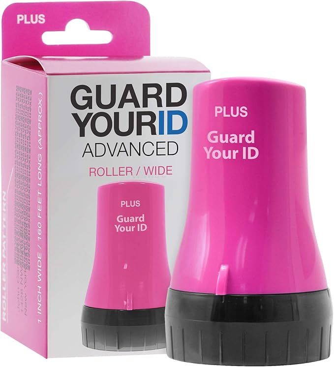 Guard Your ID Wide Advanced Roller 2.0 Identity Theft Prevention Security Stamp Pink
