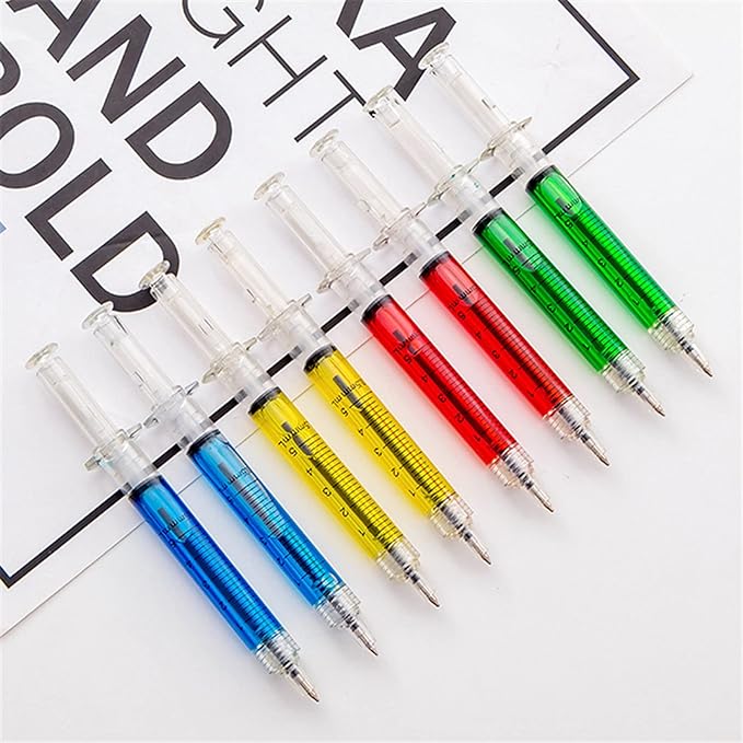 40PCS Syringe Ballpoint Pen Assorted Colors Syringe Shape Pen Novelty Pen for Nurses,Imaginary Doctor Play,Nursing Student Party Favor Gifts