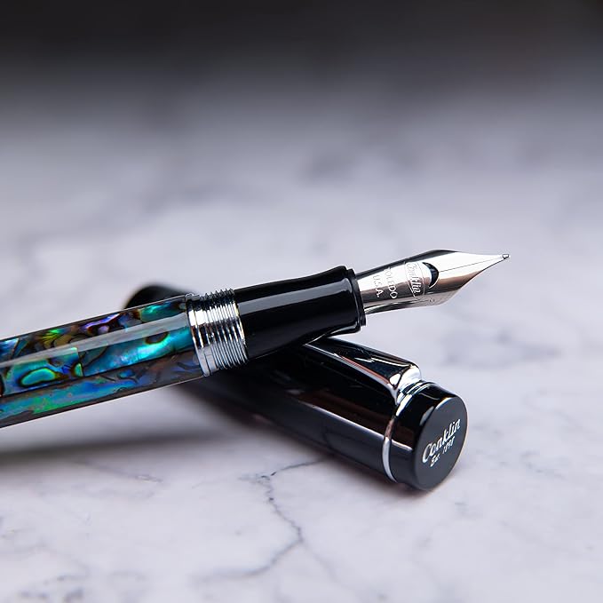 Conklin Duragraph Fountain Pen Abalone Nights - Fine Nib, Luxury Writing Instrument with Stunning Abalone Finish