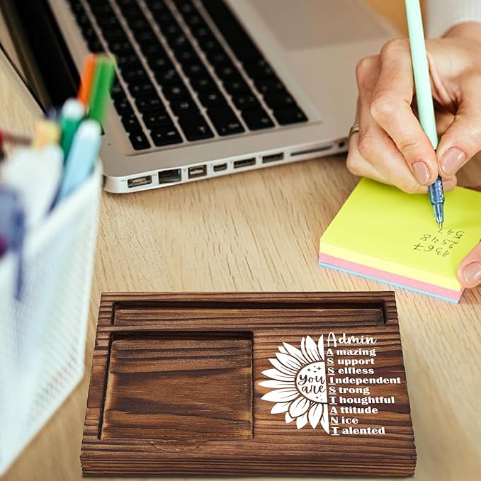 Admin Assistant Appreciation Gifts, Thank You Gifts for Administrative Assistant Office Assistant Secretary Front Desk, Admin Assistant Desk Self-Stick Note Pad Holders TZP07