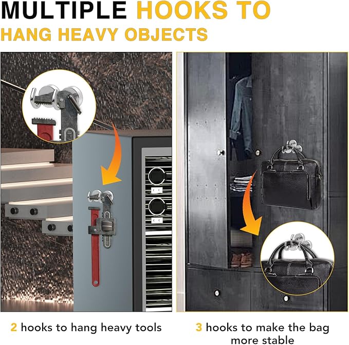 DIYMAG Magnetic Hooks, 30lbs+ Heavy Duty Magnetic Hooks Cruise for Hanging, Super Strong Magnet Hooks for Cruise Cabin, Refrigerator, Classroom, Magnetic Metal Hooks for Grill (Sliver, Pack of 20)