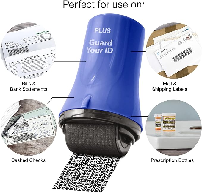 Wide Advanced Identity Security Roller, Fast, and Easy to use Without Shredding for Privacy and Identity Theft Protection by Guard Your ID, As Seen on TV (Wide 3-Pack, Blue)