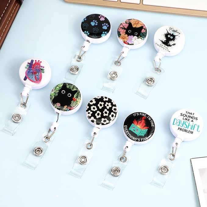Cute Dinosaur Badge Reels Holder Retractable with ID Clip for Nurse Name Tag Card Nursing for Doctor Teacher Student Employee Office Medical Work