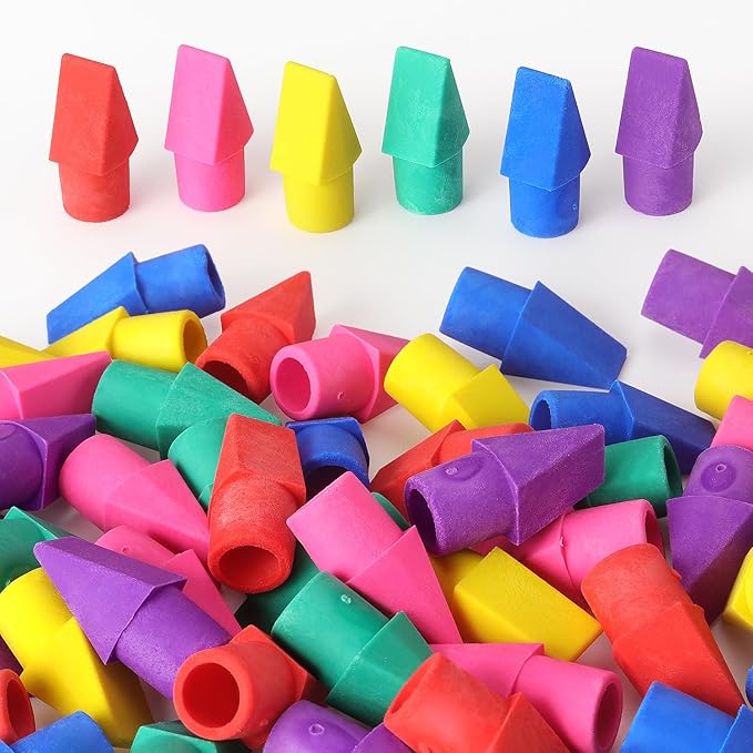 Tamaki 60 Pack Erasers for Pencils, Pencil Top Erasers Cap Erasers, Toppers Eraser for kids, 6 Colors
