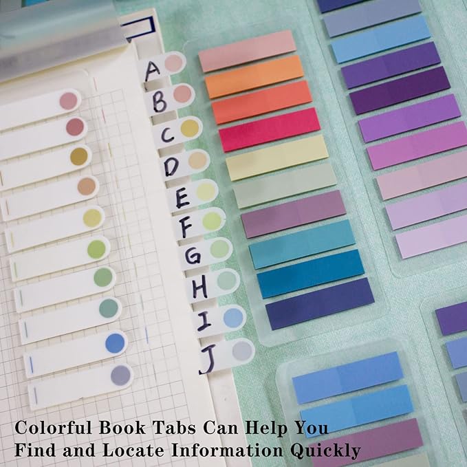 ELII 3600pcs Book Tabs,Writable Translucent Tabs for Annotating Books,Transparent Sticky Notes Page Markers for Notebooks, Writable and Repositionable Book Flags Strip Index Tabs