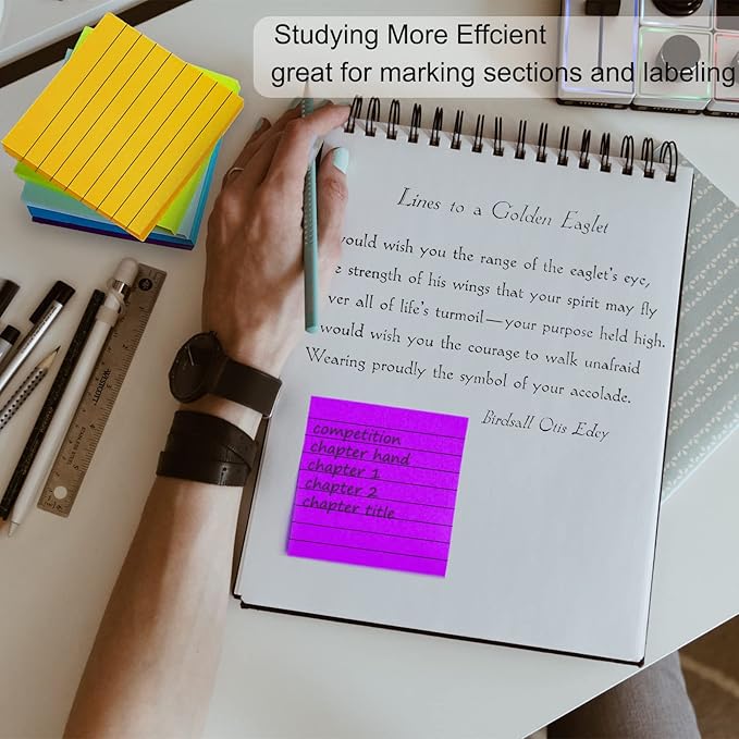 24 Pack 1920 Sheets Pop Up Sticky Notes Lined 3x3 inch Self-Stick Notes Pads Post Lined Sticky Note Pads Accordion Pop Up Notes Refill for Dispenser Home Office School, 80 Sheets/pad (Bright Color)