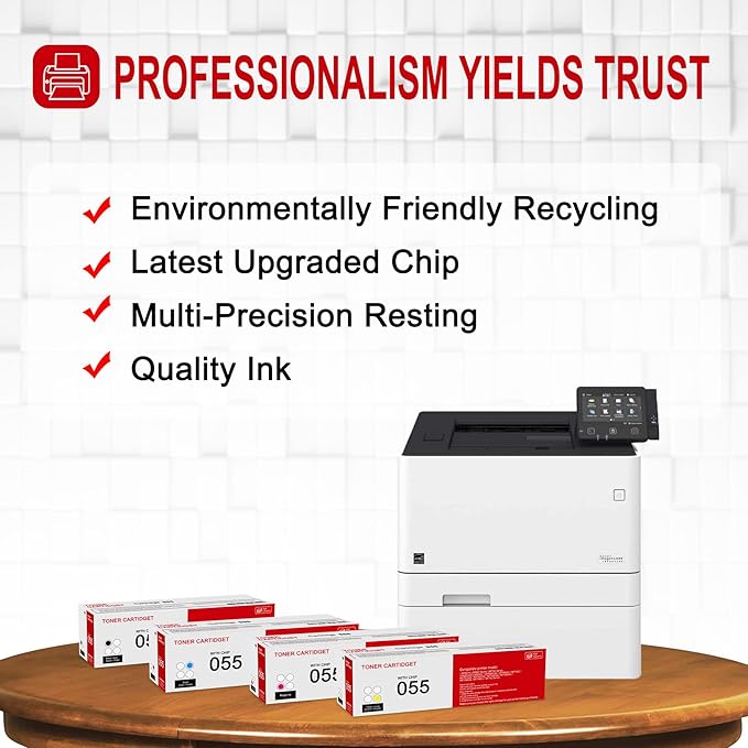 3 Pack 055 C/M/Y Toner Cartridge: Compatible CRG-055 Replacement for Canon i-SENSYS LBP660 MF740 Series ImageClass LBP660C LBP664Cdw LBP664Cx MF740C MF741Cdw MF743Cdw MF746Cdw MF740 Series Printer
