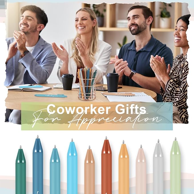 30pcs Thank You Pens Bulk Cute Multicolor Ballpoint Pen for Men Women Server Accessories Employee Holiday Appreciation Gifts for Teacher Office Back to School Party Favor (Morandi)