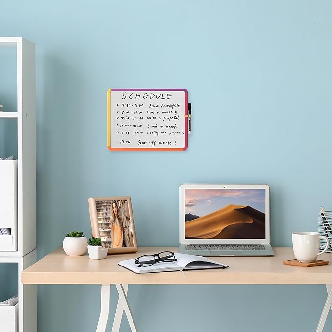Mr. Pen- Dry Erase Board, 14” x 11” with a Black Dry Erase Marker, Colorful Frame, Small White Board, White Board for Kids, White Board for Students, Small Dry Erase Board, Mini White Board