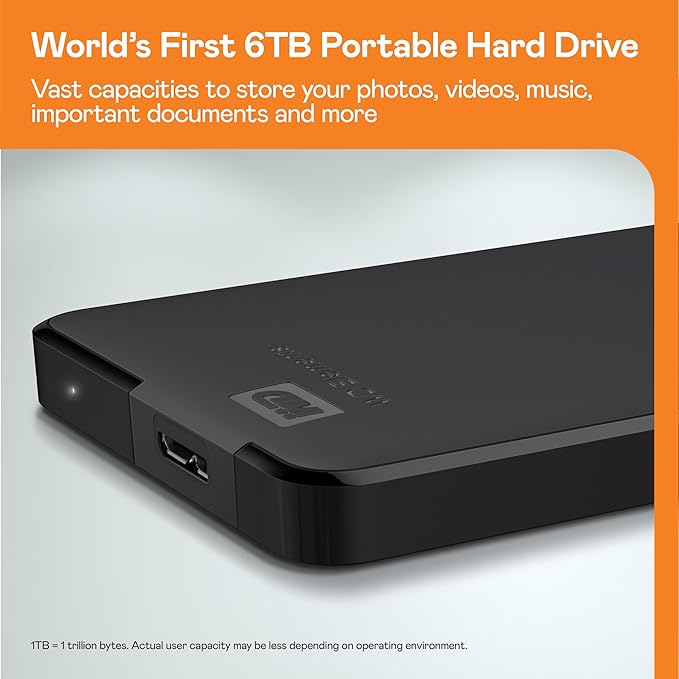 WD 1.5TB Elements Portable External Hard Drive for Windows, USB 3.2 Gen 1/USB 3.0 for PC & Mac, Plug and Play Ready - WDBU6Y0015BBK-WESN