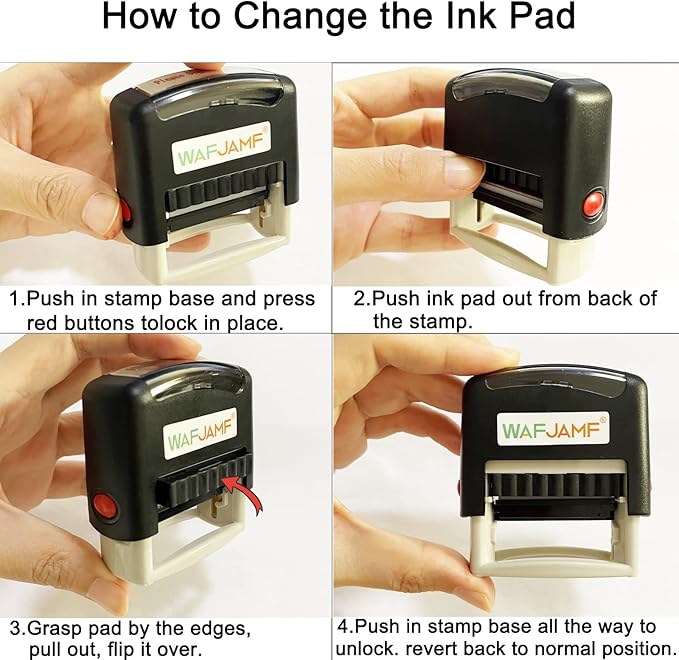 WAFJAMF Copy Message Stamp Self-Inking Rubber Stamp Office Stamp Red Ink-Medium