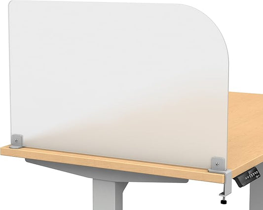 Desk Divider for Students and Desk Privacy Panel. Office Partitions and Ideal Cubicle Light Shield. Frosted Acrylic Clamp-on Desk Partition - 29” W x 18”H Divider