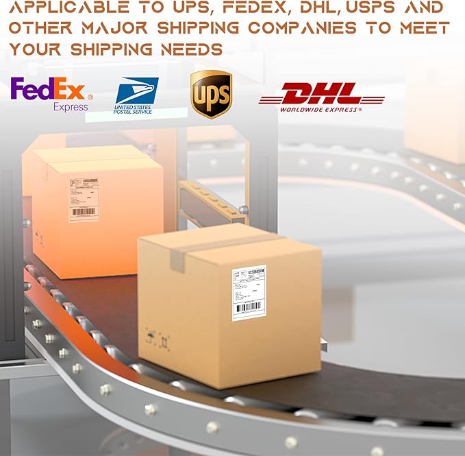 MFLABEL Fanfold 4" x 6" Direct Thermal Labels White Perforated Shipping Label,32 Stacks,Total 32000 Labels
