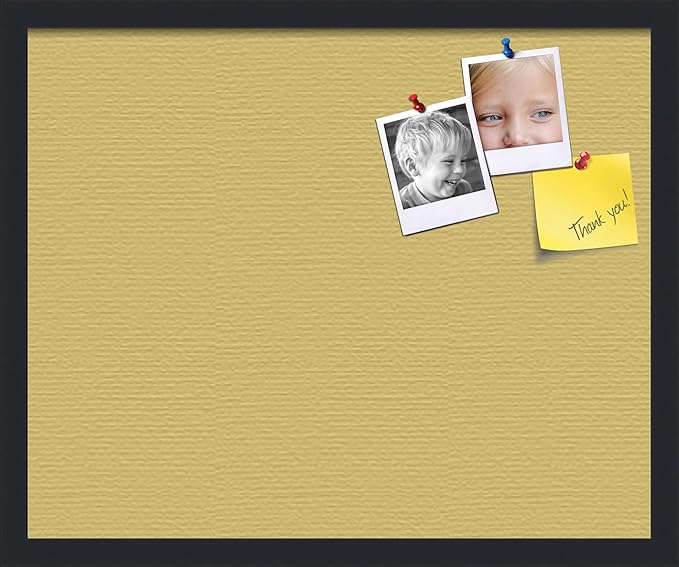 PinPix 22x18 Inch Cork Bulletin Board. This Decorative Framed Pin Board Comes with Honey Pastel Design and a Satin Black Frame. Ideal for Home Office Decor or Message Board (PinPix-1810)
