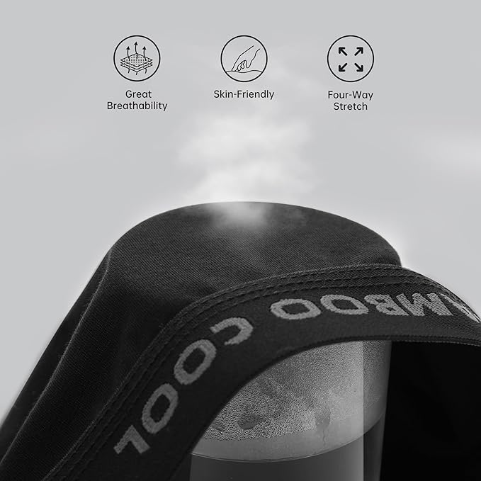 BAMBOO COOL Men's Ultra Breathable Underwear,No Riding Up Boxer Briefs with ComfortFlexible Waistband,Multipack