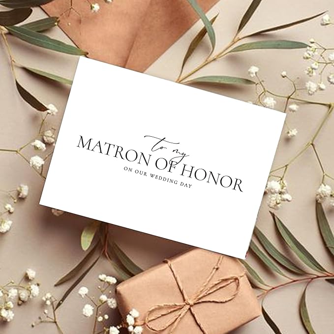 Matron of Honor Proposal Gifts for Wedding Day, To My Matron of Honor On Our Wedding Day Cards.（Matron of Honor A）