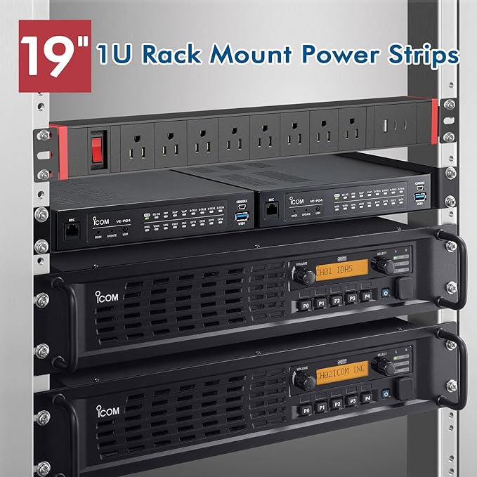 8 Outlet Surge Protector Power Strip,360° Rotatable Mounting,PD 20W USB C Fast Charging, Mountable Powerstrip Metal with 5FT Colied Cord for Home Office Industrial Garage Commercial