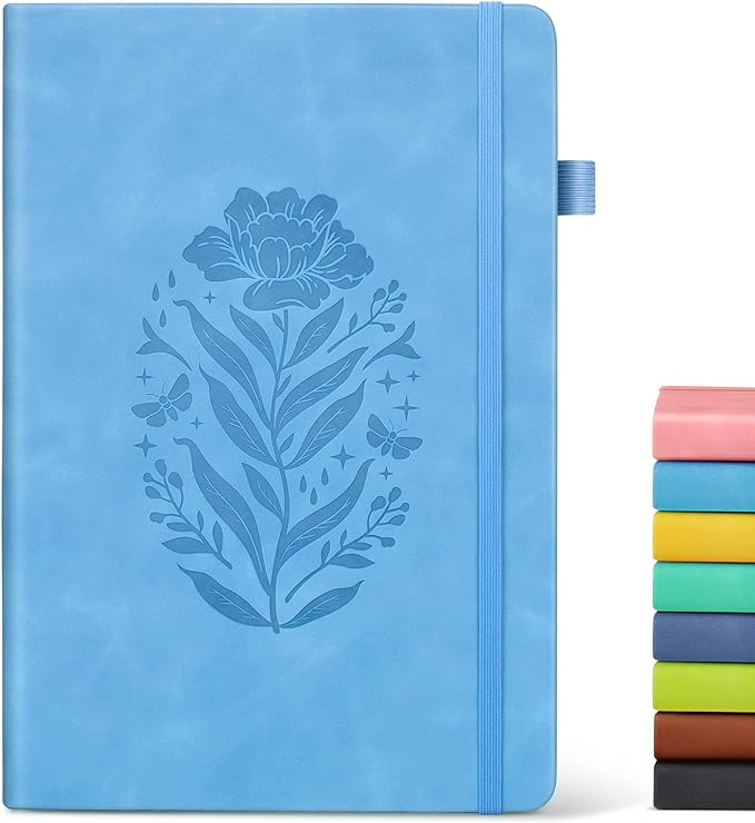 Lined Journal Notebook for Men Women, A5 Leather Journals for Writing, Blue 200 Pages College Ruled Journal Notebook, Travel Daily Journal Notebook for Work School, Note Taking 5.75'' X 8.38''
