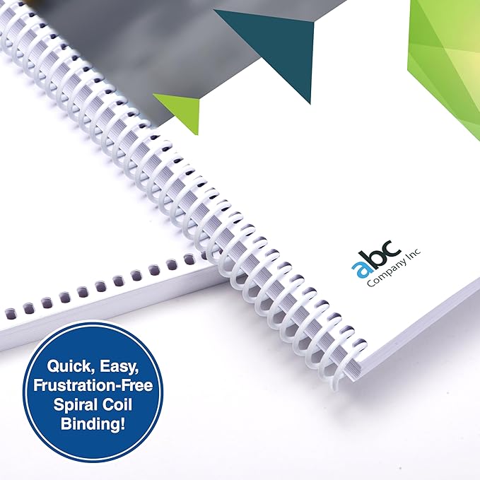 PrintWorks Professional Pre-Punched Spiral Binding Paper - 44-Hole (4:1 Pitch Hole Punch) - Book Binding Printer Paper - Made in the USA - 500 Sheets - 8.5" x 11" - 20 lb - 92 Bright White (04145)
