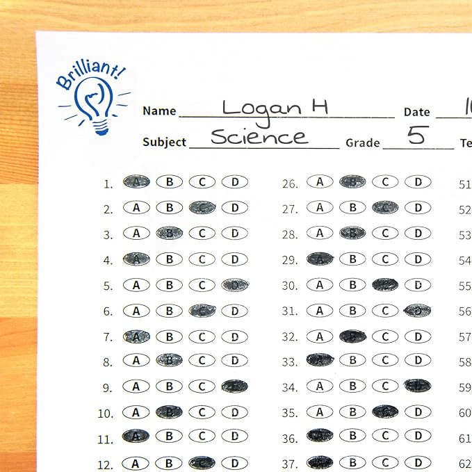 Brilliant Light Bulb Stamp / 2000 Plus Self Inking Teacher Student Reward Stamper / 9/16" Small Blue Imprint Planner Classroom Worksheet Stamp