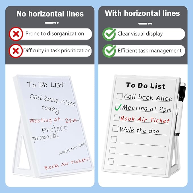 Desktop Dry Erase Board, Small Whiteboard with Stand, A5 Size 8.3 x 5.8 Inches with A Dry Erase Marker (to Do List, A5)