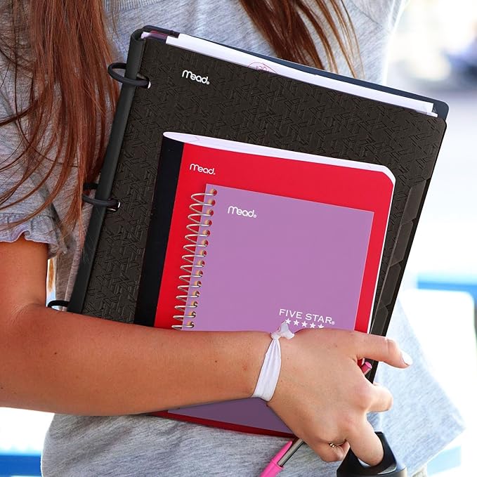 Five Star Spiral Notebook, 1 Subject, College Ruled Paper, 7" x 4-3/8", Personal Size, 80 Sheets, Purple (450048CF1-ECM)