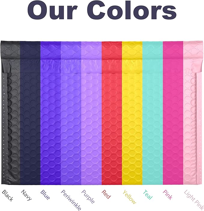 Purple Side-Loading Bubble Mailers 12 x 9 Inches,Self-Seal Padded Mailing Envelopes, Pack of 27