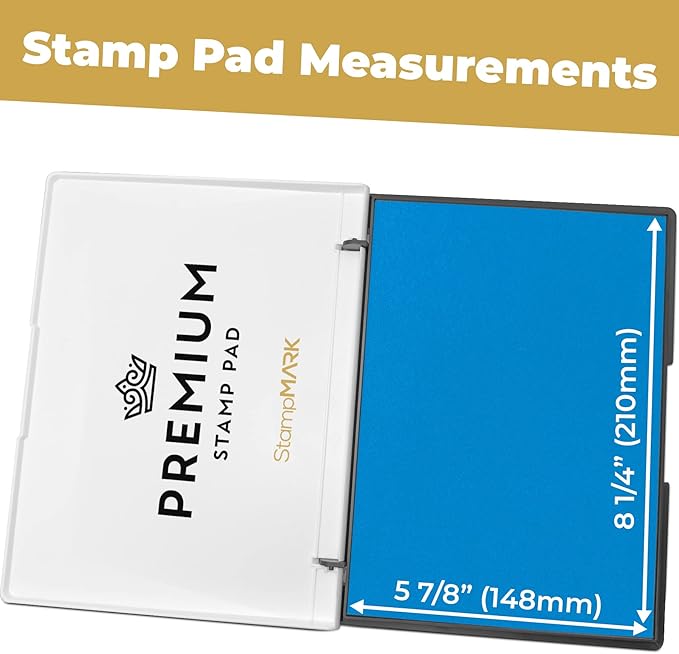 Premium Stamp Pad Extra Large Size 6" x 8" - for Traditional Rubber Stamps - Felt Pad Sky Blue Color