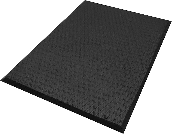 Hudson Exchange (3'x4') MaxCush Anti-Fatigue Comfort Industrial Ergonomic Mat Black