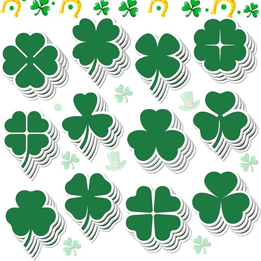 48 Pieces St. Patrick's Day Sticky Notes Shamrock Notes Pads Self-Adhesive Irish Sticky Memo Notes for School Office Home Supplies Students Teachers Presents St. Patrick's Day