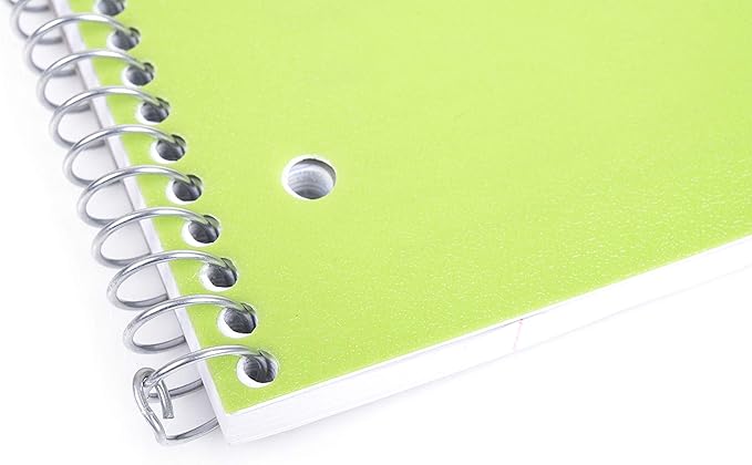 Mintra Office Durable Spiral Notebooks, 1 Subject, (Green, College Ruled 3 Pack), 100 Sheets, Poly Pocket, Moisture Resistant Cover, Strong Chipboard back, For School, Office, Business
