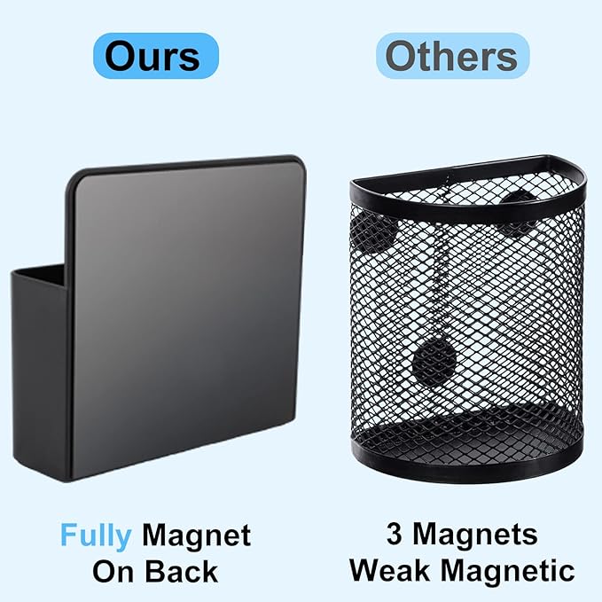 Magnetic Pen Holder,2 Pack Magnetic Dry Erase Marker Holder with Generous Compartments,Strong Magnet Storage Marker Pen Pencil Organizer for Refrigerator,Whiteboard,Locker Accessories