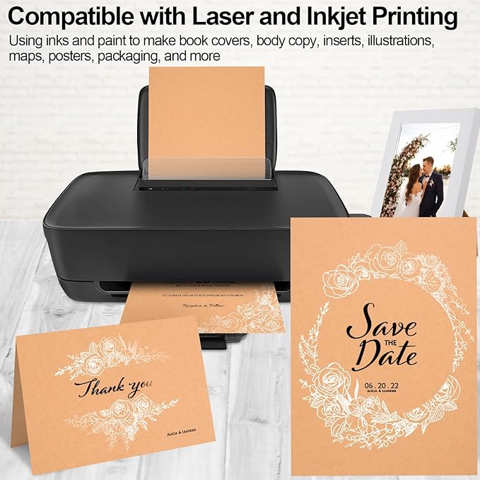 Joyberg Brown Cardstock 8.5 x 11, 230gsm Cover Cardstock Paper, 85 Lb Heavy Card Stock for Printer, Card Stock Paper for Invitations, Scrapbooking, Crafts, Diy Cards, Decoration, Drawing (30 Sheets)