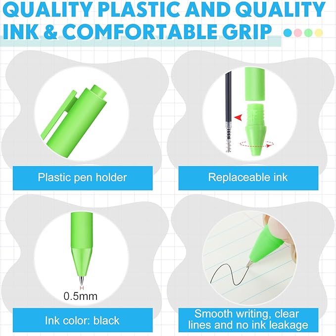 50 Pcs Gel Ink Pens Motivational Inspirational Quote Pen Retractable Rolling Ball Smooth Writing for Coworkers Supplies Office Home(Bright Color,Awesome)