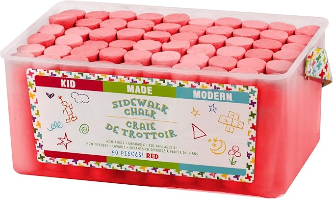 Kid Made Modern 60 Count Pack of Sidewalk Chalk (Red)